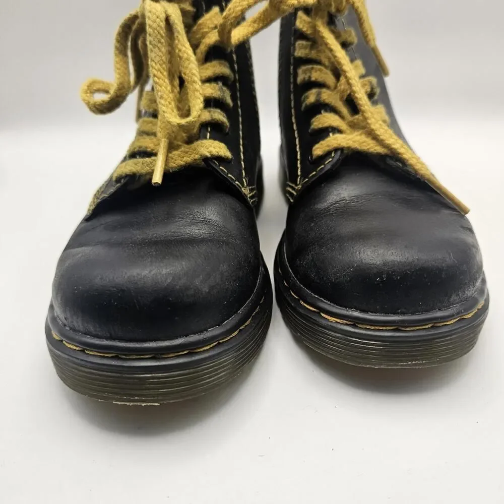 Dr. Doc Martens Kids 1460 Pascal T Black Combat Boots Grunge Alt Punk Size US 10